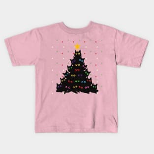 Cat Christmas Tree Kids T-Shirt